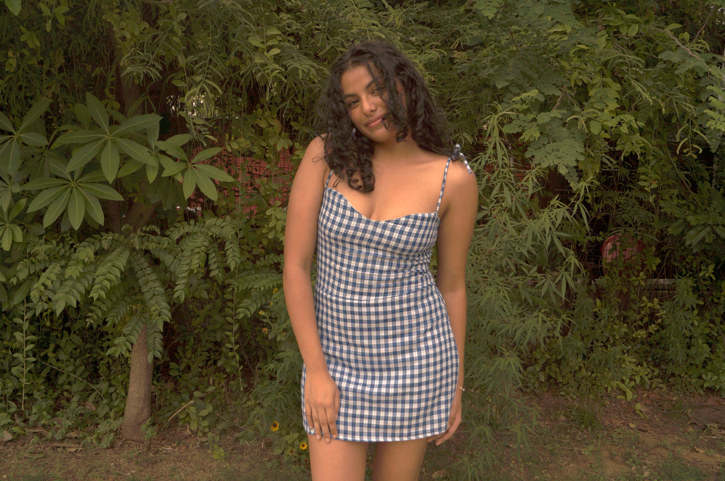 Strappy Gingham Dress
