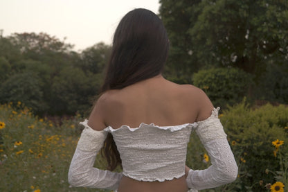 Girls Cotton White Lace Summer Top