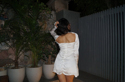 Satin Full Sleeved Evening Dress