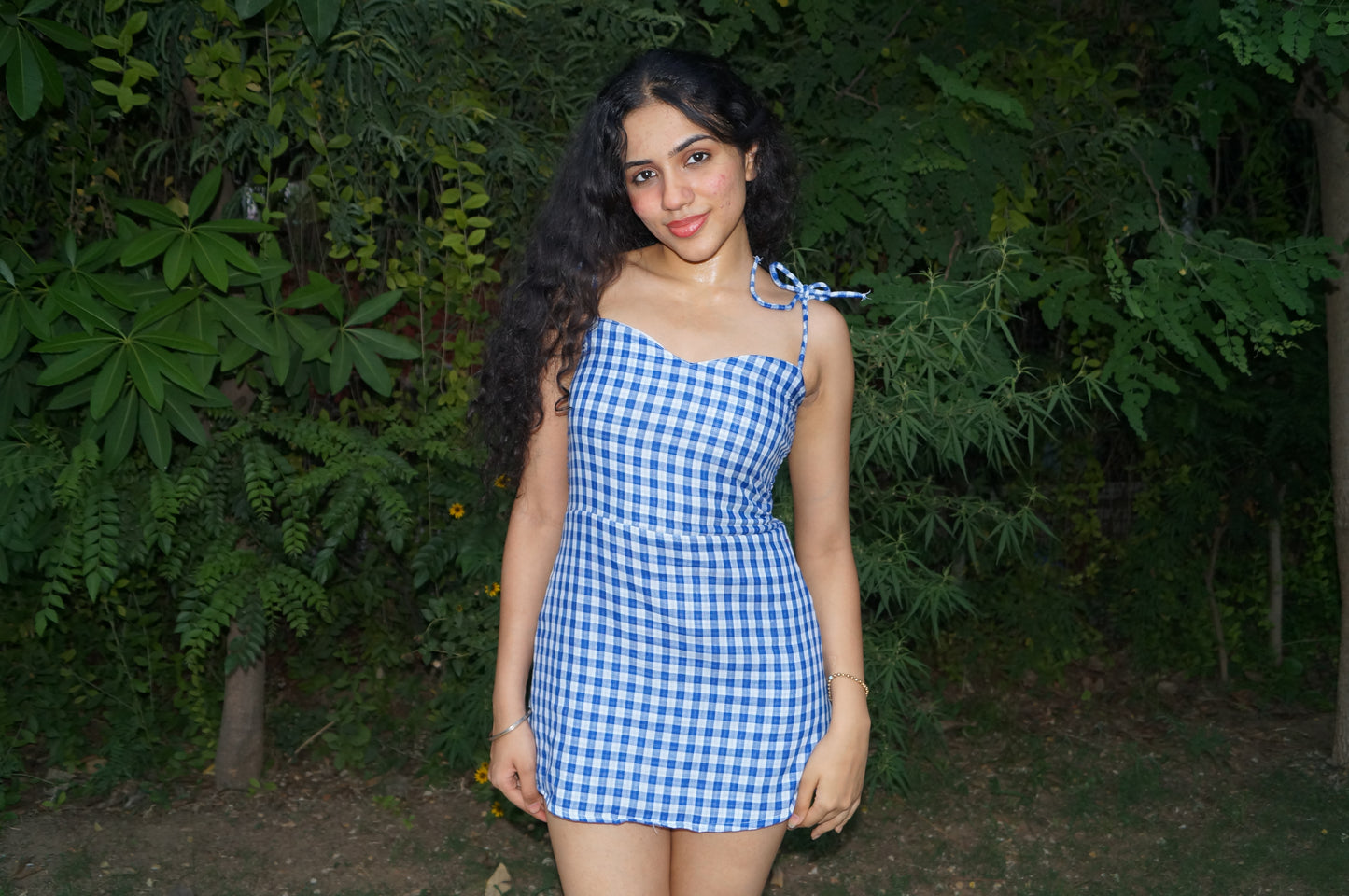 Girls Cotton Gingham Dress